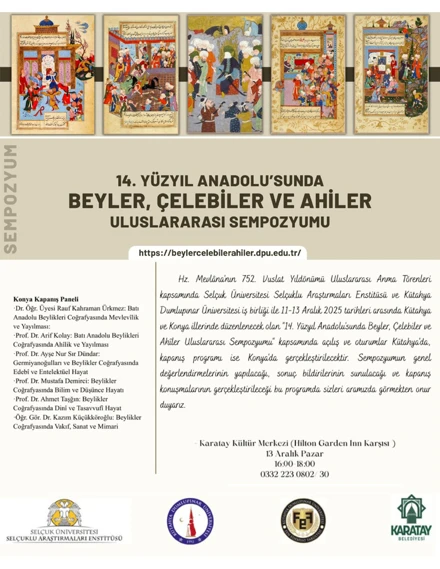 Hz. Mevlana'nın 752. Vuslat Yıldönümü Kapsamında Uluslararası Sempozyum 